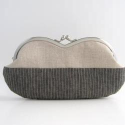Frame sunglasses case -gray and natural linen